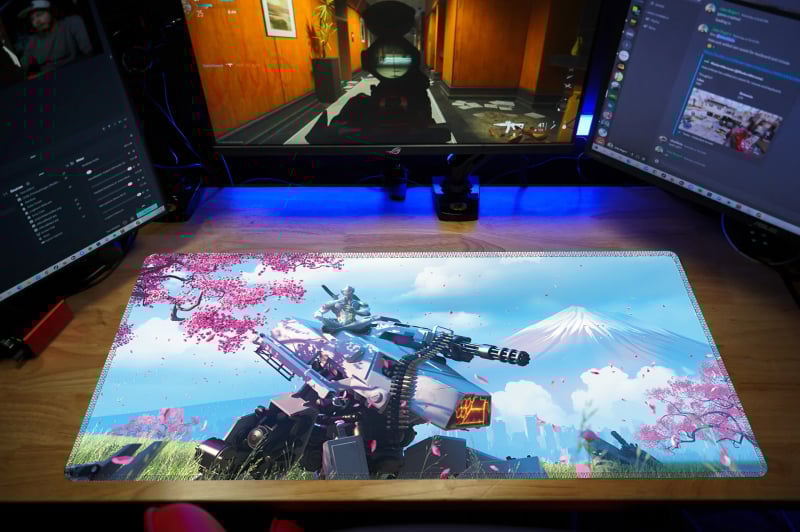 Velika gaming podloga za miš, polipropilenska vlakna, jednostrana, protuklizna, tiskanje toplinskim prijenosom