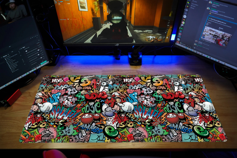 Velika gaming podloga za miš, polipropilenska vlakna, jednostrana, protuklizna, tiskanje toplinskim prijenosom