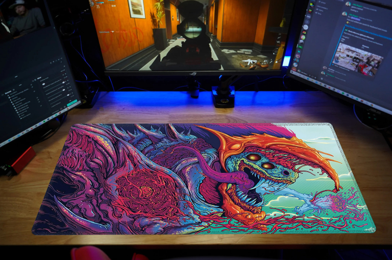 Velika gaming podloga za miš, polipropilenska vlakna, jednostrana, protuklizna, tiskanje toplinskim prijenosom