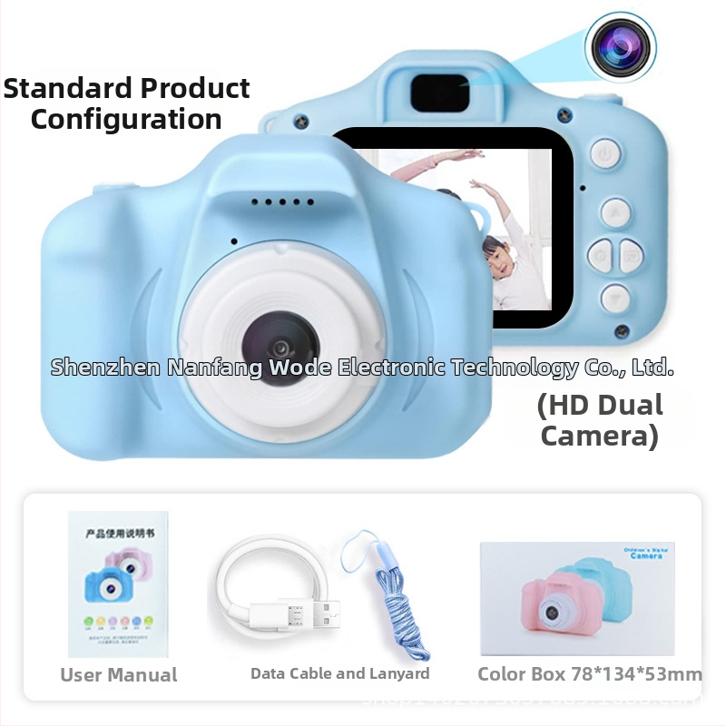 Cameră digitală pentru copii X2, ecran LCD de 2 inch, stocare TF, 1–5 MP, fotografie și video