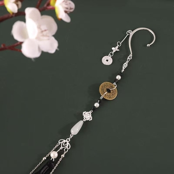 Hanfu dodatak za pojas i ovratnik s resicama i privjeskom, legura, ručna izrada, oblik životinje/zodijak, unisex etnički stil