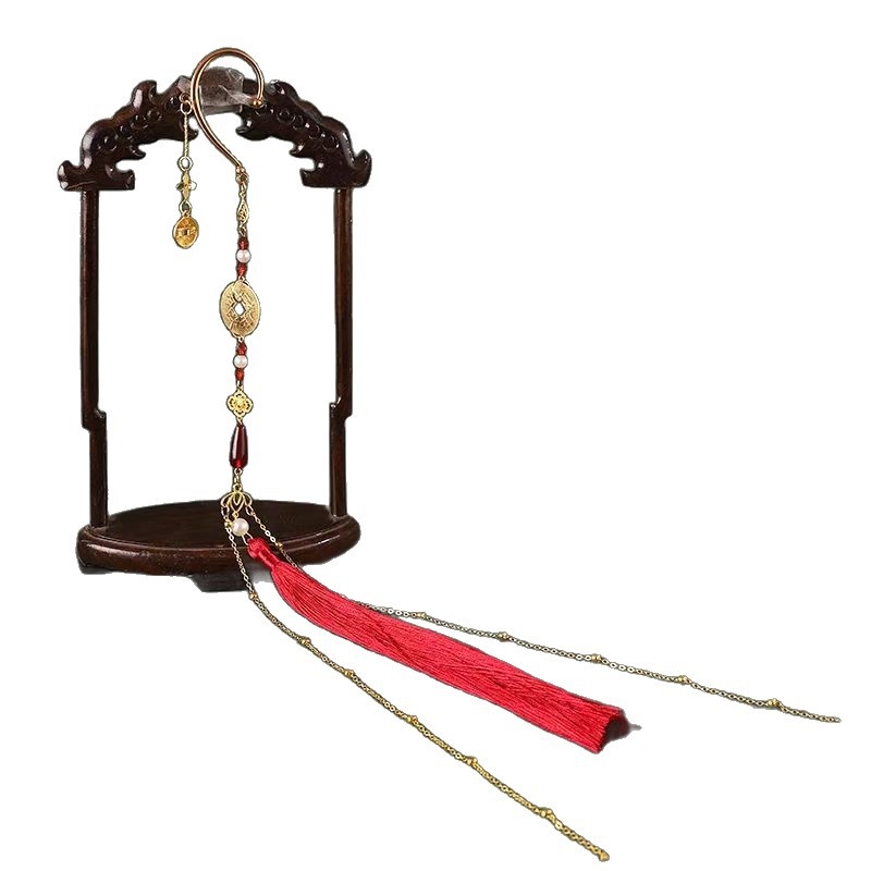 Hanfu dodatak za pojas i ovratnik s resicama i privjeskom, legura, ručna izrada, oblik životinje/zodijak, unisex etnički stil