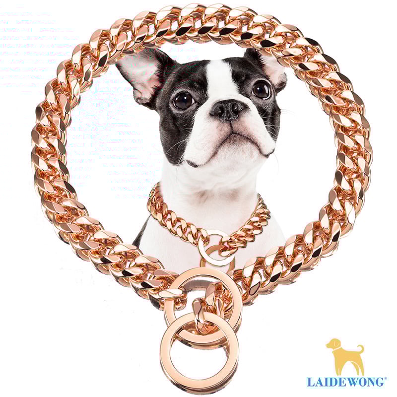 Ogrlica za psa s P lancem - nehrđajući čelik, šestostruko polirana, hip-hop stil