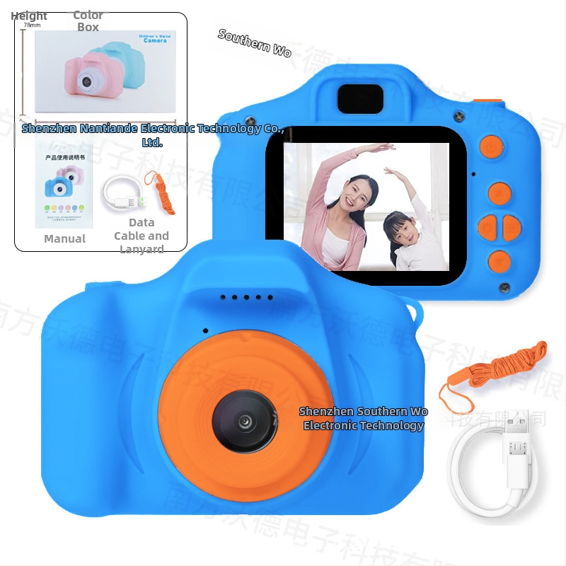 Bērnu digitālā kamera X2 ar 2 collu LCD displeju, 1–5 MP, TF karte, ABS+PC korpuss