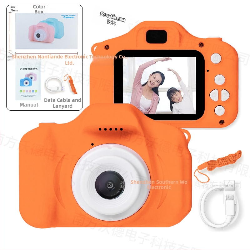 Bērnu digitālā kamera X2 ar 2 collu LCD displeju, 1–5 MP, TF karte, ABS+PC korpuss