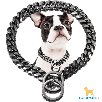 Ogrlica za psa od nehrđajućeg čelika LAIDEWONG, prugasti uzorak, hip-hop stil, univerzalna kompatibilnost