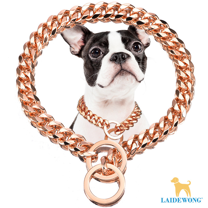 Ogrlica za psa od nehrđajućeg čelika LAIDEWONG, prugasti uzorak, hip-hop stil, univerzalna kompatibilnost