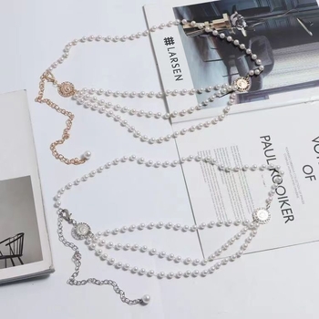 Lanț talie din metal pentru femei, stil relaxat, cu mai multe bucle