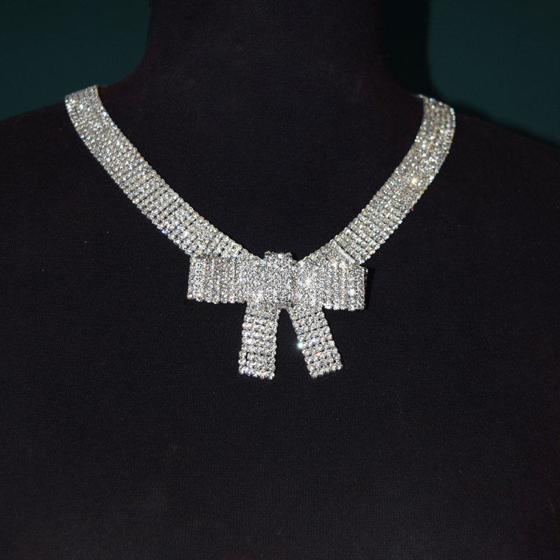 Lanac za struk od bakra s rhinestones kristalima, Bow serija, dijamantna obrada, mogućnost prilagodbe