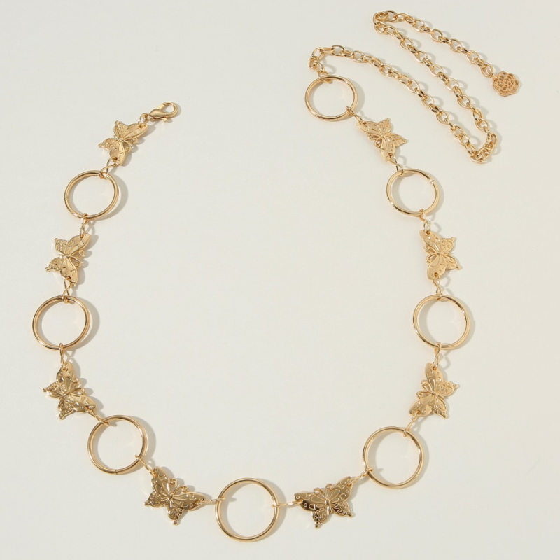 Lanț de talie metalic, stil versatil, lungime sub 60 cm, potrivit pentru bărbați și copii