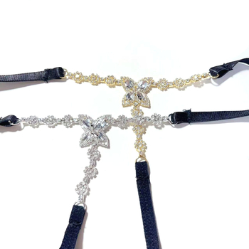 Lančić za struk s rhinestones u obliku leptira – geometrijski dizajn, elektroplatiniranje, bijeli kristali