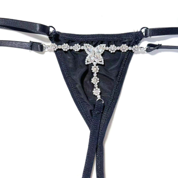 Lančić za struk s rhinestones u obliku leptira – geometrijski dizajn, elektroplatiniranje, bijeli kristali