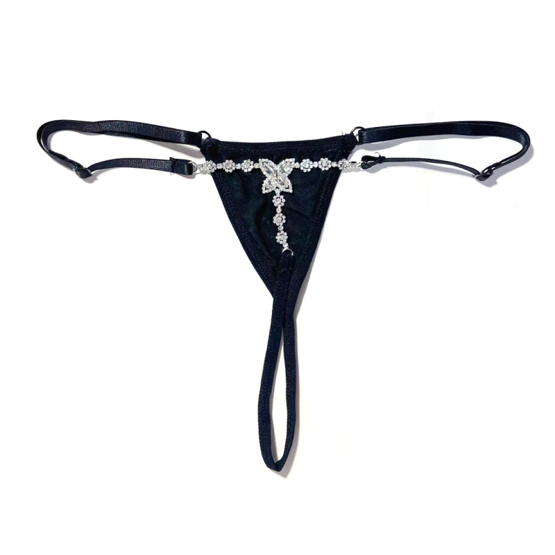 Lančić za struk s rhinestones u obliku leptira – geometrijski dizajn, elektroplatiniranje, bijeli kristali