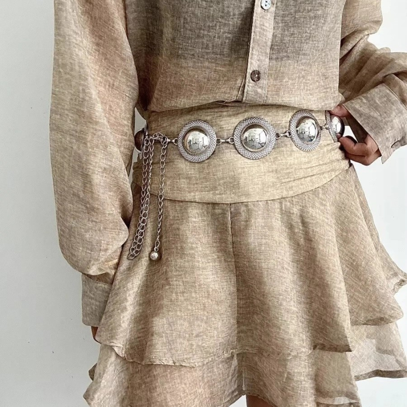 Lanț talie metalic, stil Leisure, unisex, pentru tineri, cu posibilitate de personalizare, Vara 2024