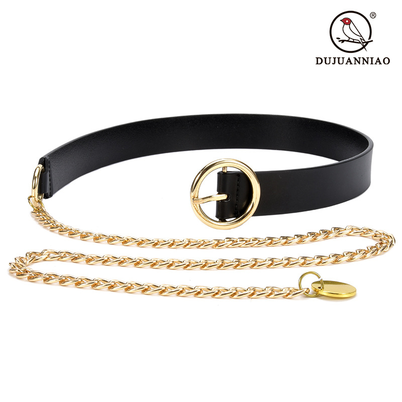 Lanț talie pentru femei, din piele naturală, strat dublu de piele de vacă, stil universal