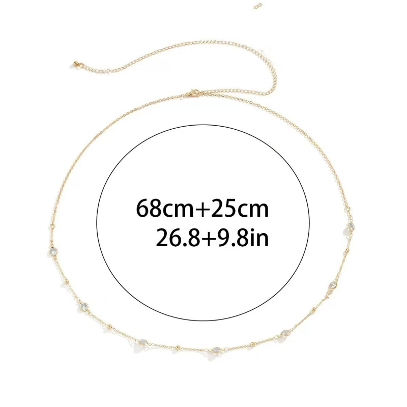 Lanac za struk s perlama, zvjezdastog oblika, dvostruki sloj, srebro 925