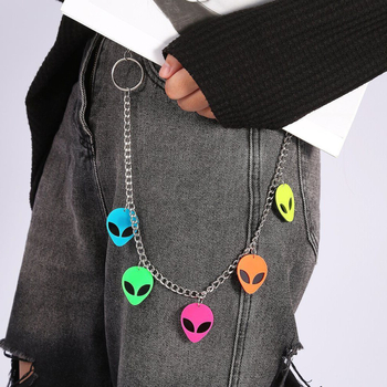 Lanac za hlače s privjeskom vanzemalac, legura, geometrijski dizajn, unisex, punk stil