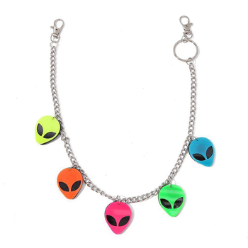 Lanac za hlače s privjeskom vanzemalac, legura, geometrijski dizajn, unisex, punk stil