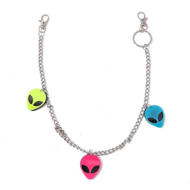 Lanac za hlače s privjeskom vanzemalac, legura, geometrijski dizajn, unisex, punk stil