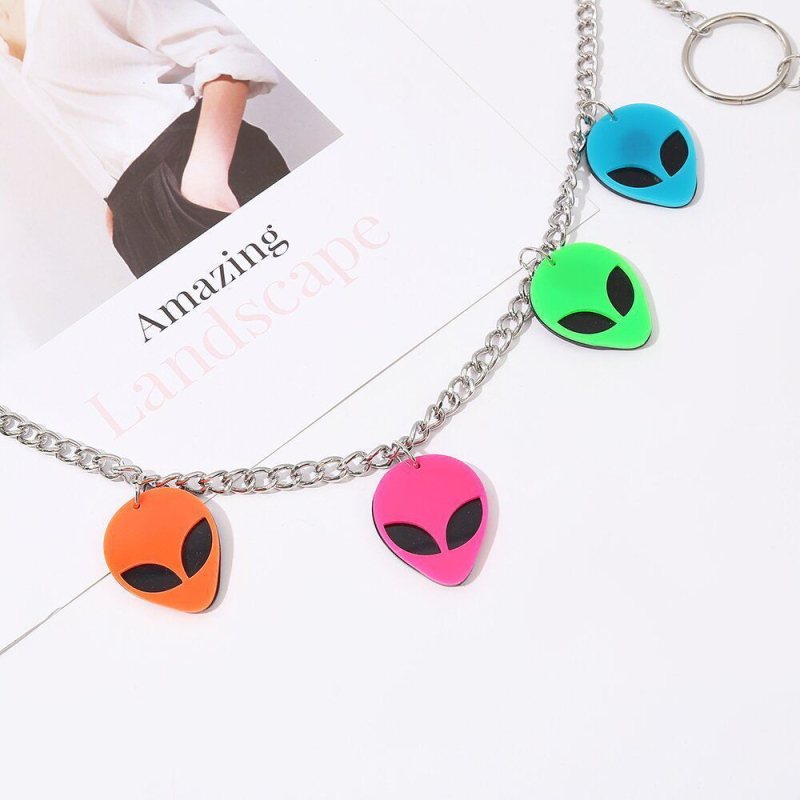 Lanac za hlače s privjeskom vanzemalac, legura, geometrijski dizajn, unisex, punk stil