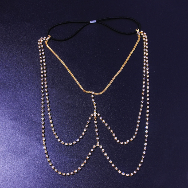 Lanac za tijelo i nogu – višeslojni elastični dizajn, ženstven stil (materijal: Rhinestone; kristal: White Crystal; obrada: Electroplating; prilagodljivo: Da)