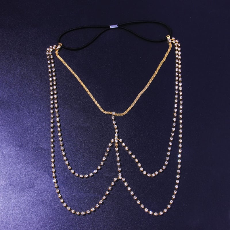 Lanac za tijelo i nogu – višeslojni elastični dizajn, ženstven stil (materijal: Rhinestone; kristal: White Crystal; obrada: Electroplating; prilagodljivo: Da)