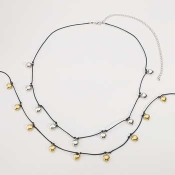 Ženski lanac za struk s privjeskom srca i resicama, vosk šnura, geometrijski dizajn