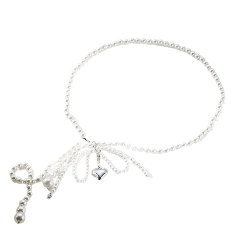 Lanac za struk od legure, elektroplatiranje, serija bisera, oblik mašne, ženski stil