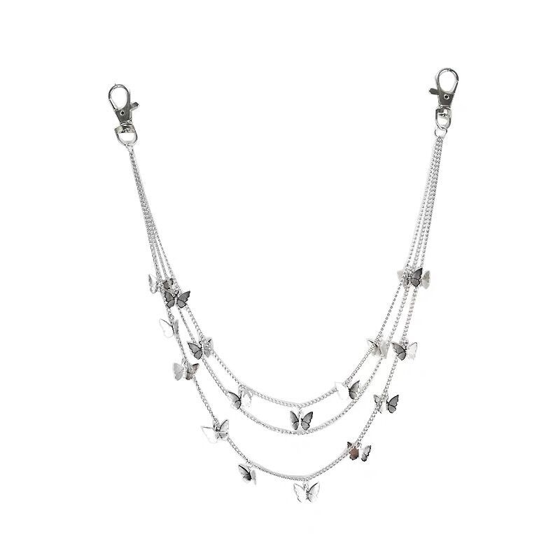 Yio lanac za hlače s motívom leptira, legura, elektroplatiranje, unisex tjelesni nakit, višeslojni geometrijski dizajn