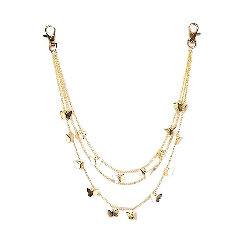 Yio lanac za hlače s motívom leptira, legura, elektroplatiranje, unisex tjelesni nakit, višeslojni geometrijski dizajn