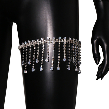 Lanac za nogu s resicama i kristalima cirkonija, kapljasti oblik tijela lanac za žene