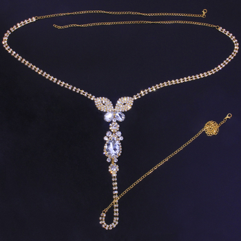 Testlánc pillangó dizájnnal (Elektroplattálás; Anyag: ötvözet; Modell: rovar/lepke; Kristály)