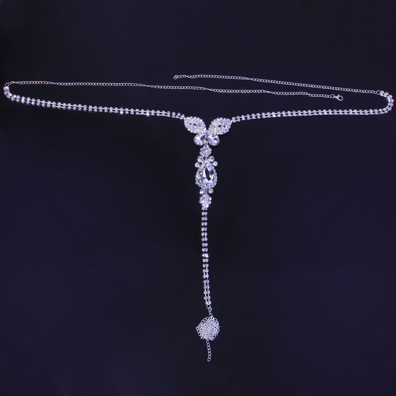 Testlánc pillangó dizájnnal (Elektroplattálás; Anyag: ötvözet; Modell: rovar/lepke; Kristály)