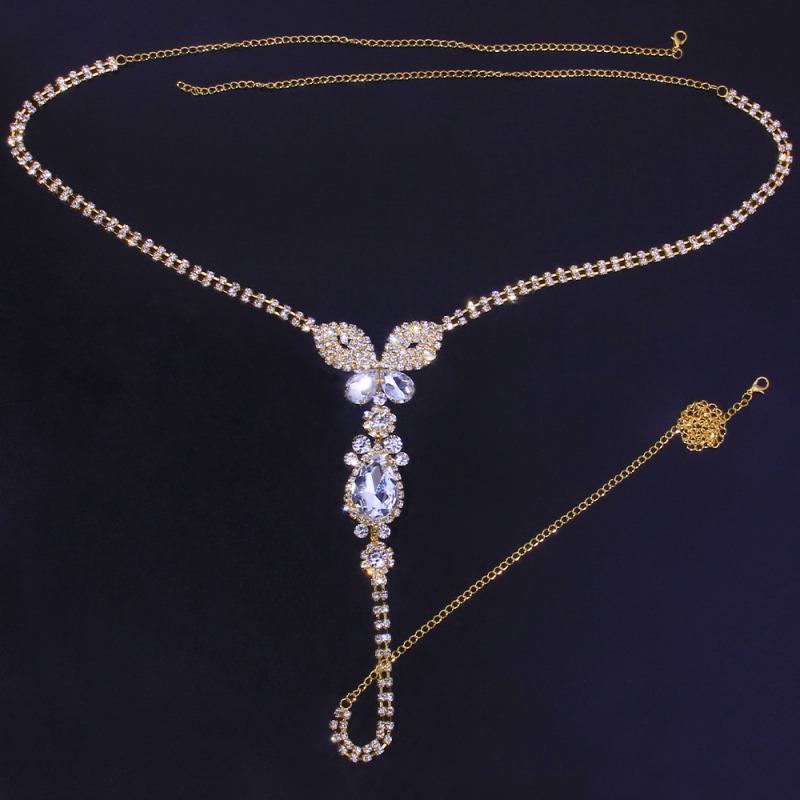 Testlánc pillangó dizájnnal (Elektroplattálás; Anyag: ötvözet; Modell: rovar/lepke; Kristály)