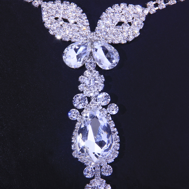 Testlánc pillangó dizájnnal (Elektroplattálás; Anyag: ötvözet; Modell: rovar/lepke; Kristály)