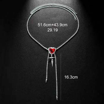 Ženski body chain za pojas s dizajnom srca i križnim resicama, zlitina, kristali (elektropoliranje, stil: ženski)
