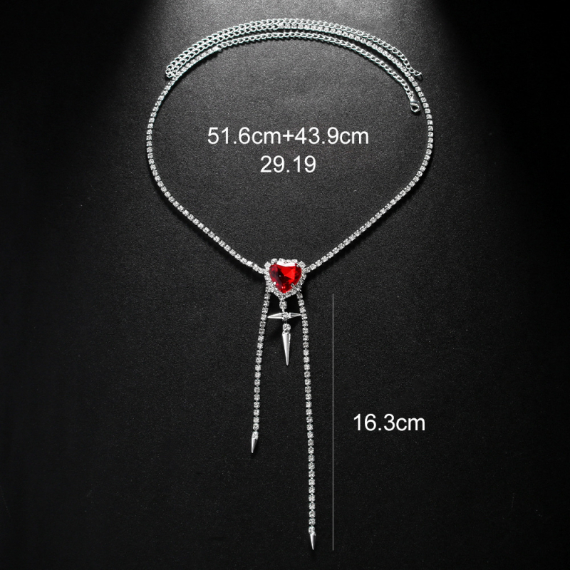 Ženski body chain za pojas s dizajnom srca i križnim resicama, zlitina, kristali (elektropoliranje, stil: ženski)