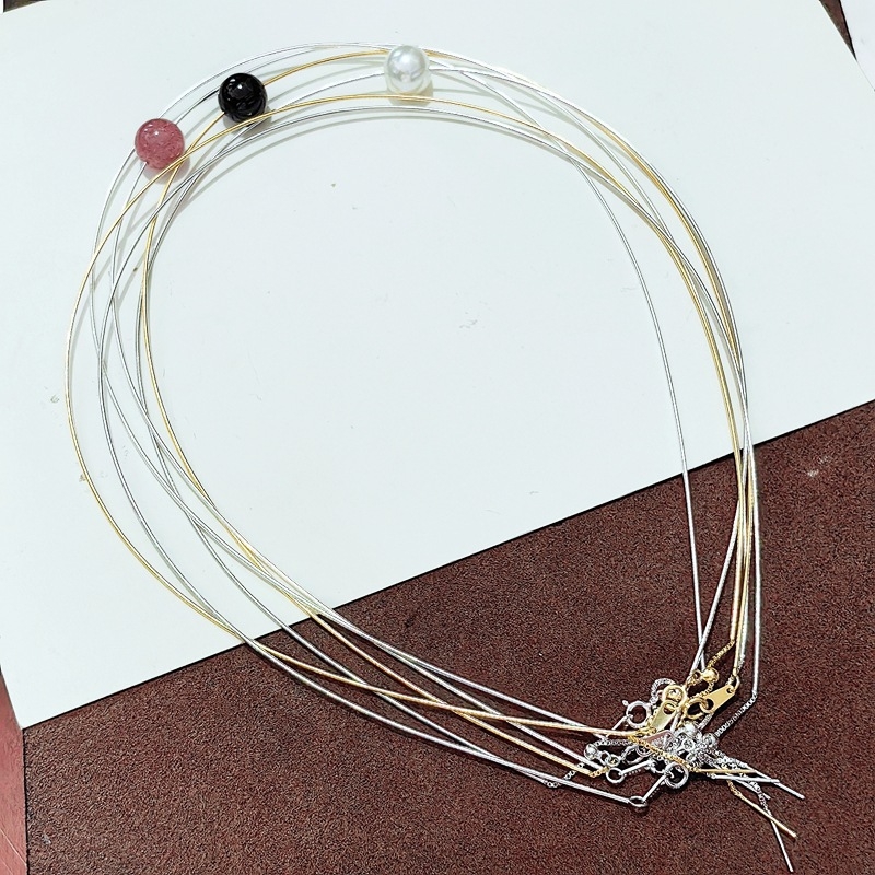 Ρυθμιζόμενο κολιέ από ασήμι 925 με αλυσίδα φιδιού από οστά, γεωμετρικό σχήμα, φρέσκο και γλυκό στυλ