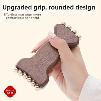 Гуа Ша инструмент за лице от масивно дърво за повдигане, меридиан масаж, костно-форма дизайн, кръгла масажна глава, ръчен режим