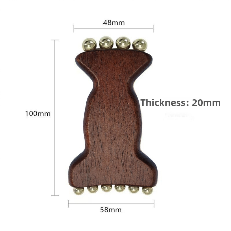 Гуа Ша инструмент за лице от масивно дърво за повдигане, меридиан масаж, костно-форма дизайн, кръгла масажна глава, ръчен режим