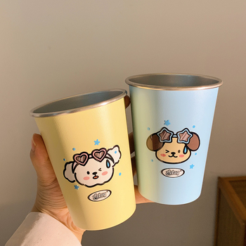 Hammasharja ja loputustassi, roostevaba terasest, silindrilise kuju, karikatuurmustriga, keskkonnasõbralik