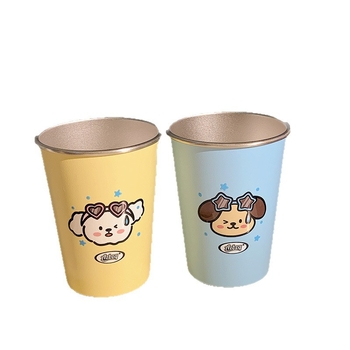 Hammasharja ja loputustassi, roostevaba terasest, silindrilise kuju, karikatuurmustriga, keskkonnasõbralik