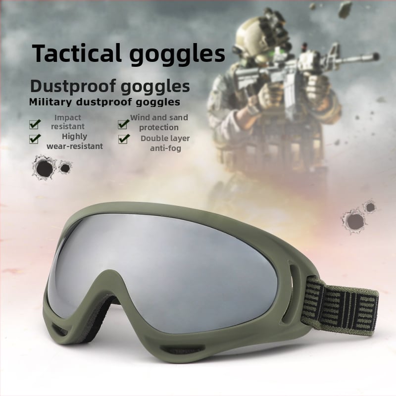 Ochelari de schi – antifog cu strat dublu, stil militar tactic, material PC, model XA-030, unisex