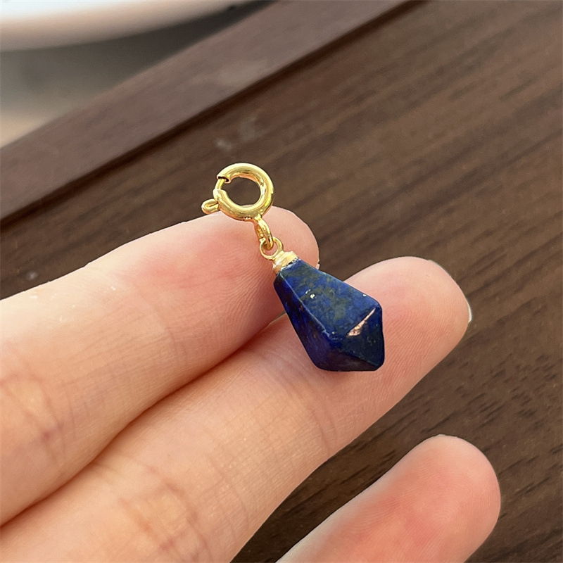 Piaoting colier din Lapis Lazuli, design geometric conic, lanț în formă de O, pandant cu pietre mixte, design multistrat