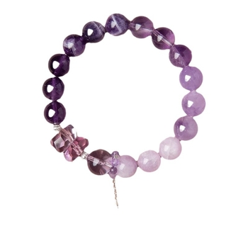 Narukvica od ametistnog kristala za žene, Geometrijski dizajn, Godina zmaja, Polirani završetak