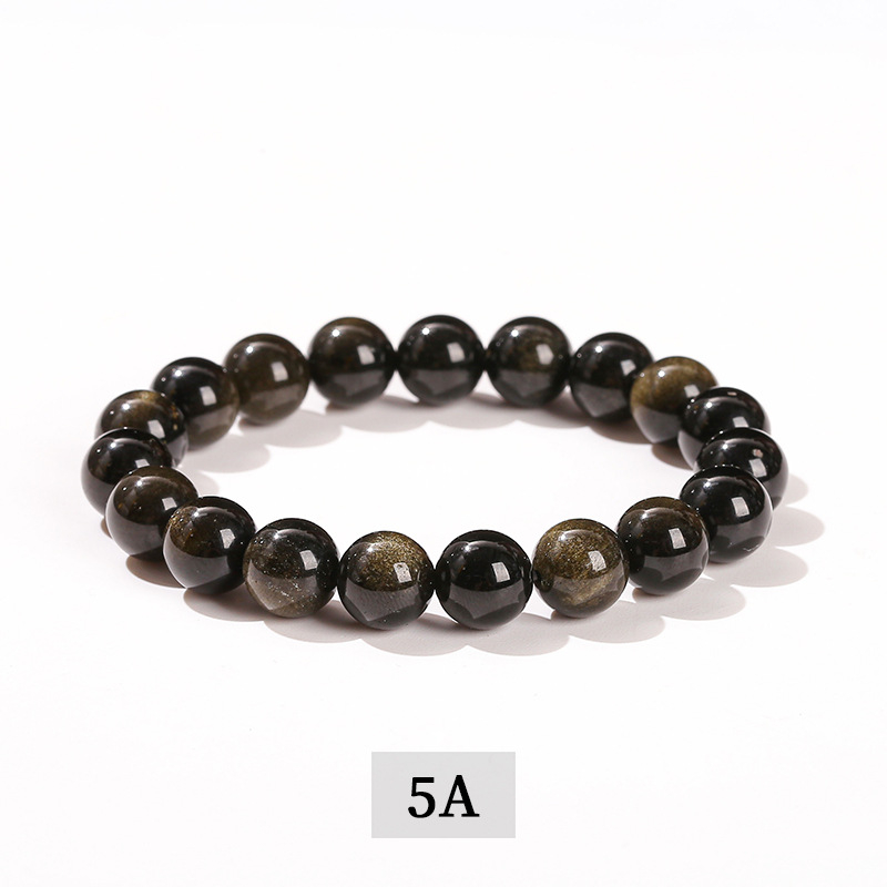 Unisex narukvica od zlatnog obsidijana, geometrijskog dizajna, polirani završetak