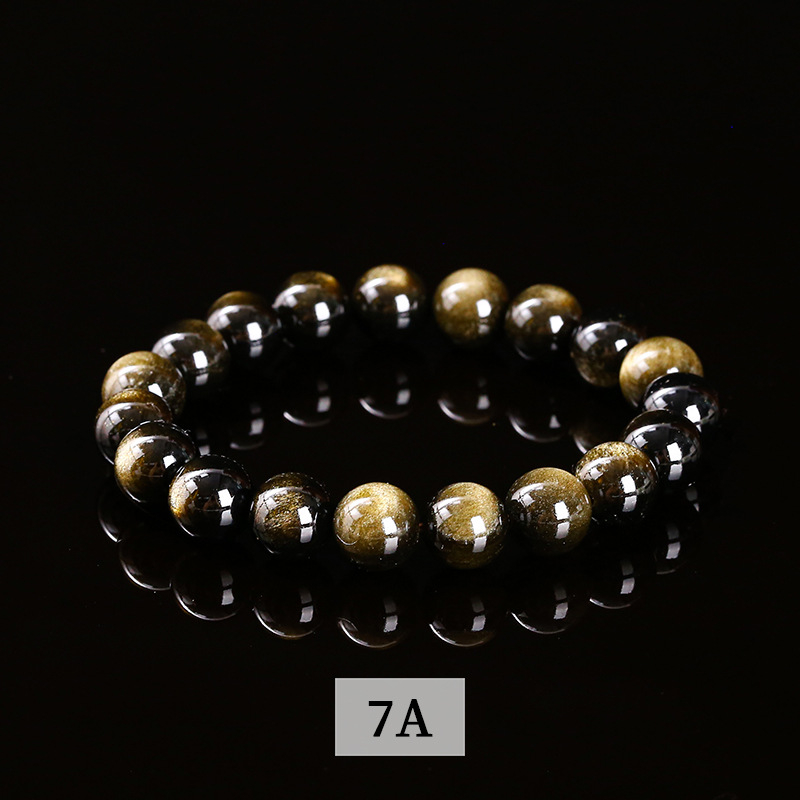 Unisex narukvica od zlatnog obsidijana, geometrijskog dizajna, polirani završetak