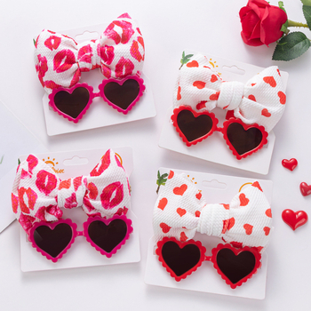 Dječje sunčane naočale sa srcolikim ogledalom i kompletom s mašnicom na glavu – polarizirane, UV400 zaštita, PC leće, puni okvir, plastični okvir