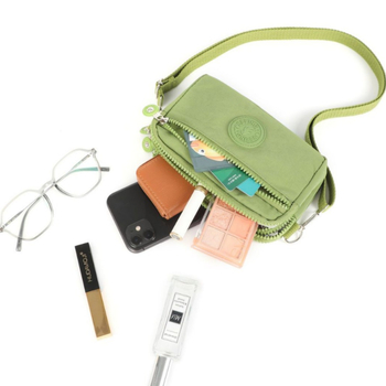 Кръстосана чанта за мобилен телефон, нейлон, стил градска простота, хоризонтална квадратна форма, с цип, тегло 0,12 кг