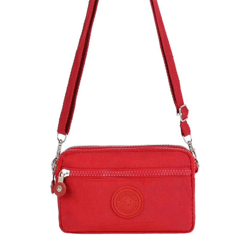 Кръстосана чанта за мобилен телефон, нейлон, стил градска простота, хоризонтална квадратна форма, с цип, тегло 0,12 кг